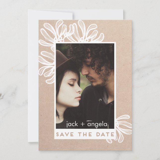 Enregistrer la date Carte d'artisanat moderne et t (Devant)