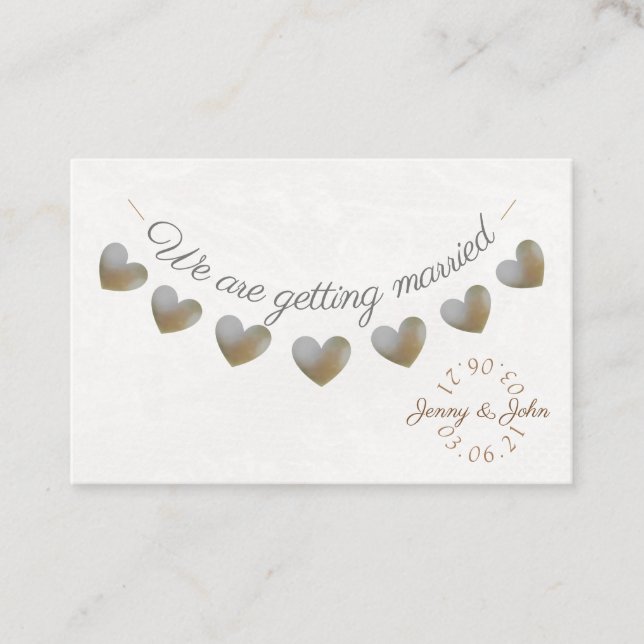 Enregistrer la date carte de battement coeur perle (Devant)
