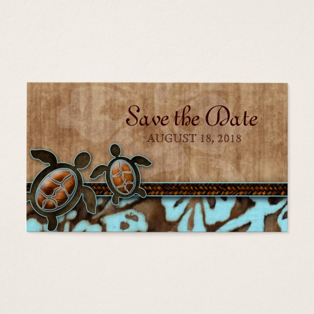 Enregistrer la date Carte de visite Tortues Brown  (Devant)