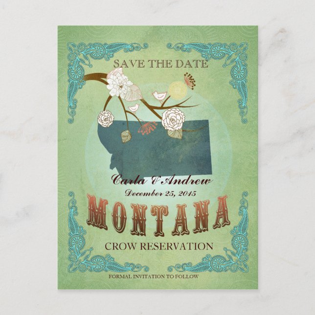Enregistrer La Date - Carte Montana Avec De Beaux  (Devant)