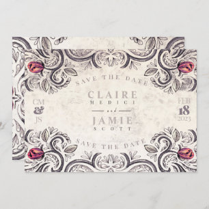 Enregistrer la date, carte plat ROSE RUSTIC