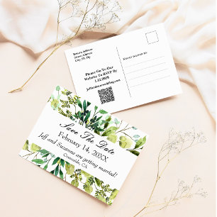 Enregistrer La Date Carte Postale Eucalyptus Green