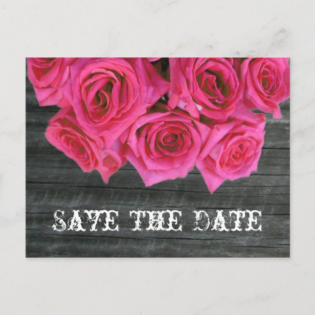 Enregistrer la date carte postale - Roses roses ch (Devant)