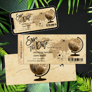 Enregistrer la date Carte Vintage Pass Embarquemen