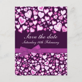 Enregistrer la date coeur & arcs rose violet carte