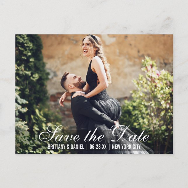 Enregistrer la date Couple Noms Photo Date Carte p (Devant)