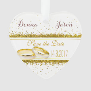 Enregistrer la date Gold Parties scintillant annea