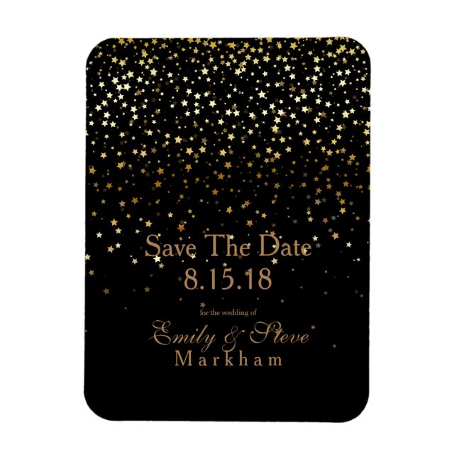 Enregistrer la date Golden Stars Magnet (Vertical)