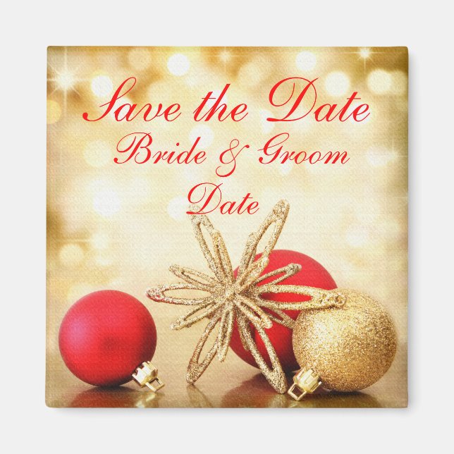Enregistrer la date hiver Mariages de Noël Magnets (Devant)