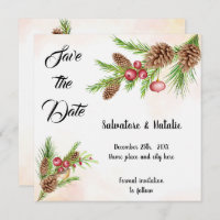 Enregistrer la date Invitation de Noël