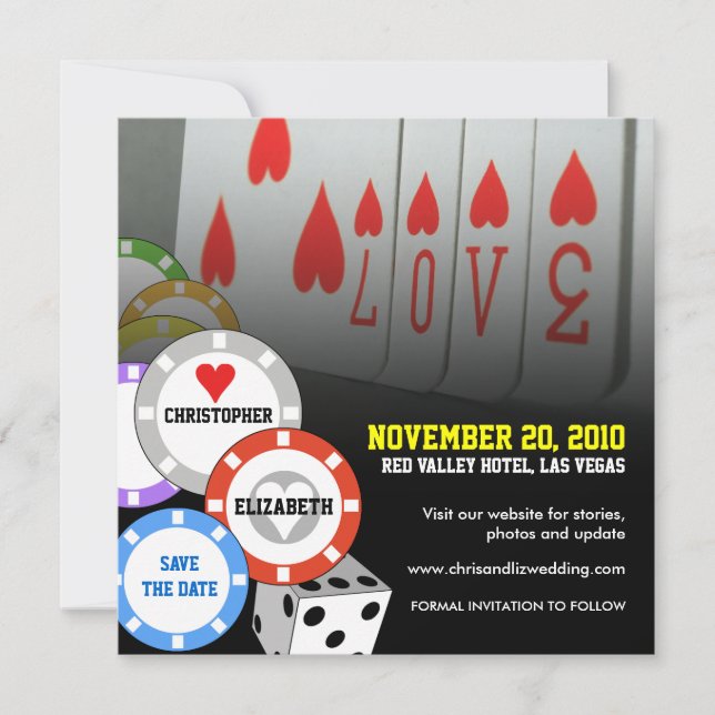 Enregistrer La Date Invitation Love Card 5 (Devant)