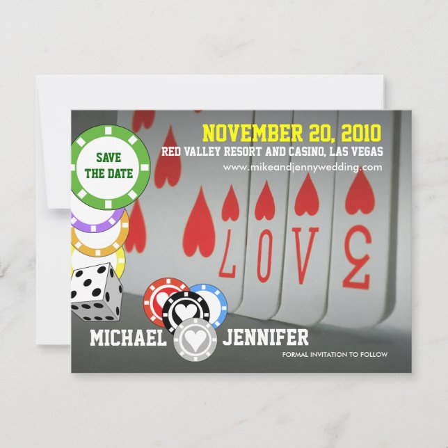 Enregistrer La Date Invitation Love Card 6 (Devant)