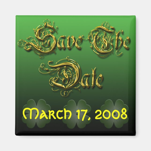 Enregistrer la date Irlandais Mariage Magnet (Devant)