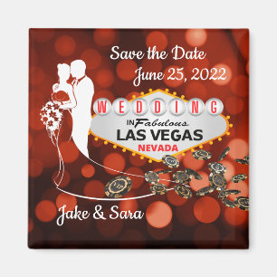 Enregistrer la date Las Vegas Magnet 2 pouces carr