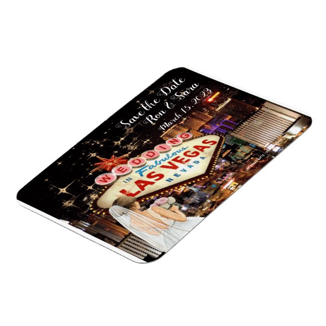 Enregistrer la date Las Vegas Mariage Magnet (Côté Gauche)