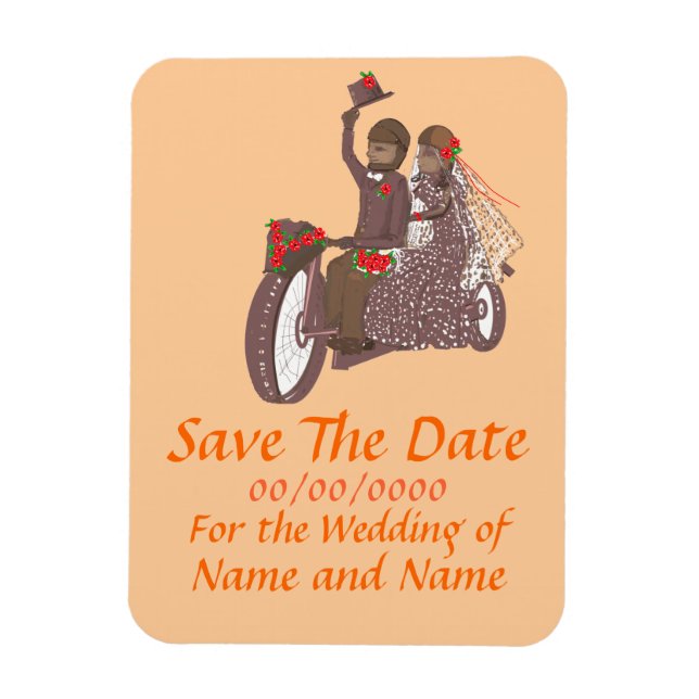 Enregistrer la date Magnet Biker / mariages de mot (Vertical)