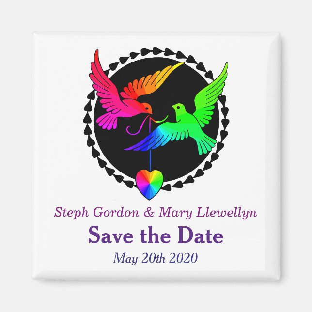 Enregistrer la date Magnet Rainbow Pride Gay Maria (Devant)