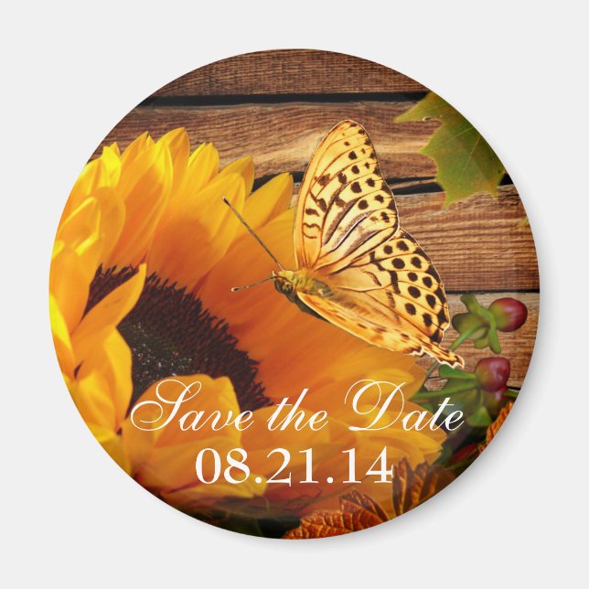 Enregistrer la date Magnet Rustic Country Fall Sun (Devant)