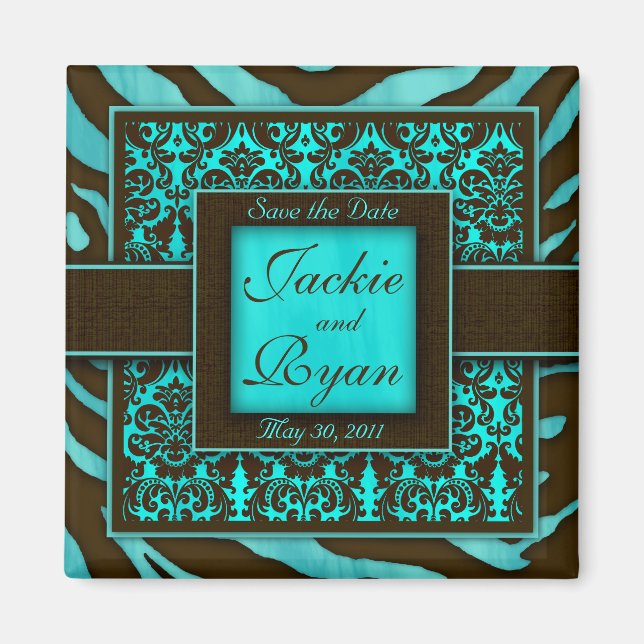 Enregistrer la date Magnet Zebra Damask BB (Devant)