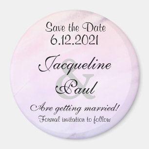 Enregistrer la date Magnets d'aquarelle violet