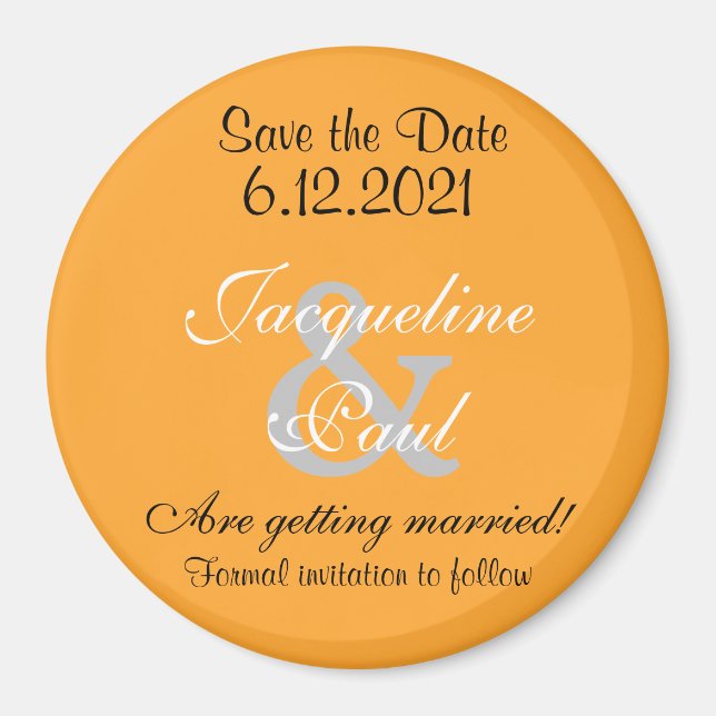 Enregistrer la date Magnets orange (Devant)