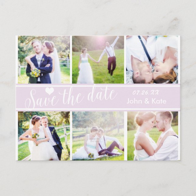 ENREGISTRER LA DATE Mariage Lavande 6 Carte postal (Devant)