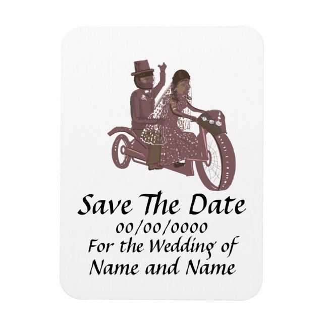 Enregistrer la date mariages de Magnet Biker (Vertical)