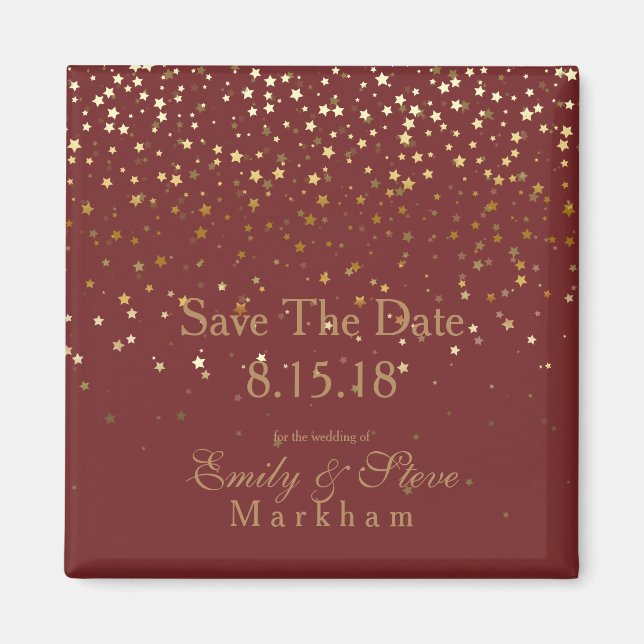 Enregistrer La Date Petite Golden Stars Magnet (Devant)