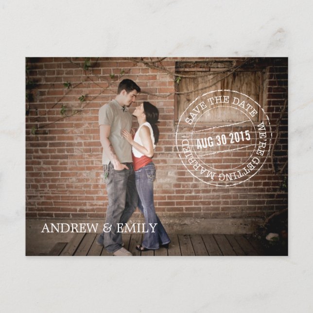 Enregistrer la date Postmark Circle Photo Carte po (Devant)