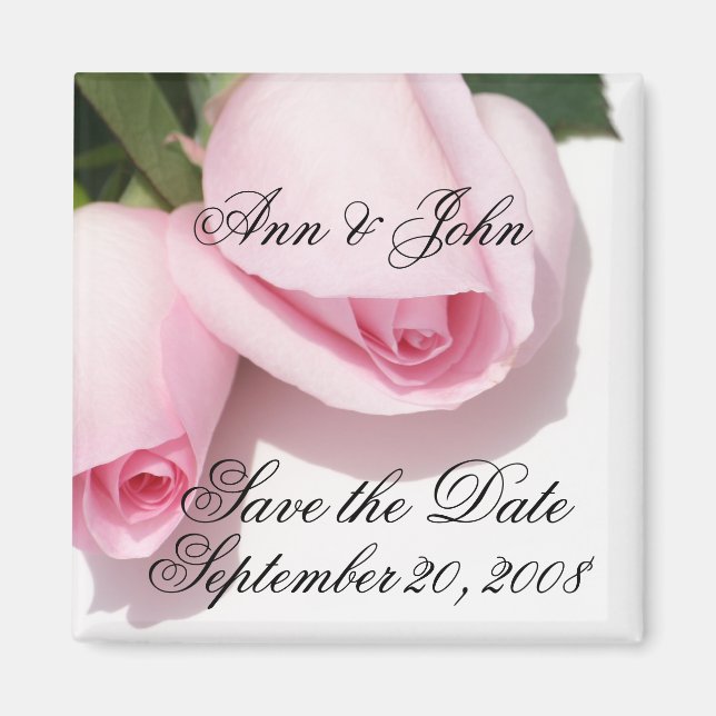 Enregistrer la date Prénoms Magnet Rose (Devant)