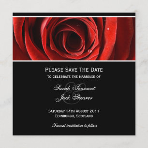 Enregistrer la date Red Rose Invitation