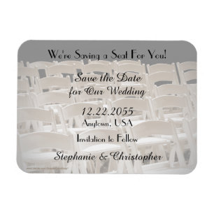 Enregistrer la date Sepia Mariage chaises Magnet