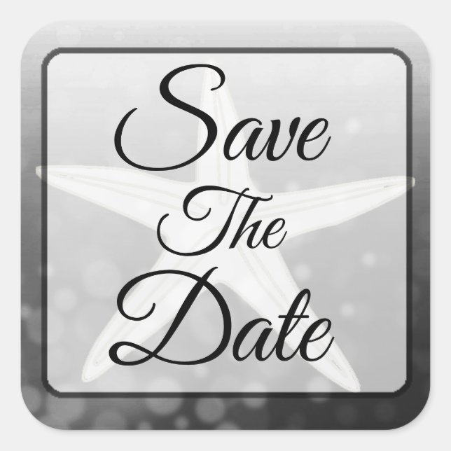 Enregistrer la date Sticker Mariage Black Starfish (Devant)