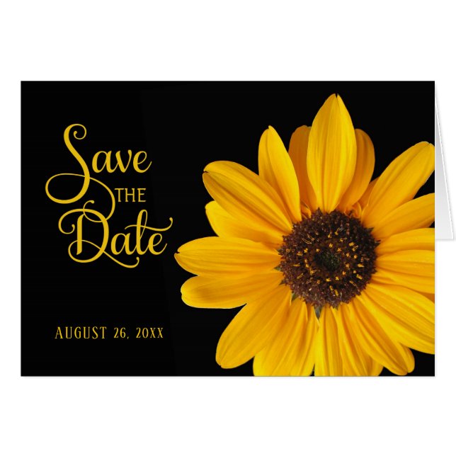 Enregistrer la date, tournesol personnalisé (Devant horizontal)