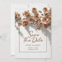 Enregistrer Le Faire-part de mariage Date Flower