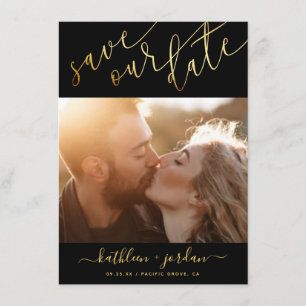 Enregistrer le Faire-part de script d'or de date