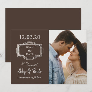 Enregistrer le Faire-part photo Brown de date Rust