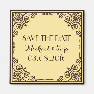 Enregistrer Le Magnet De Mariage De Date Vintage