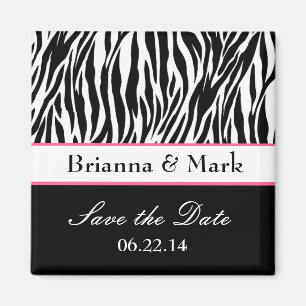 Enregistrer le Mariage de date Magnet noir blanc e