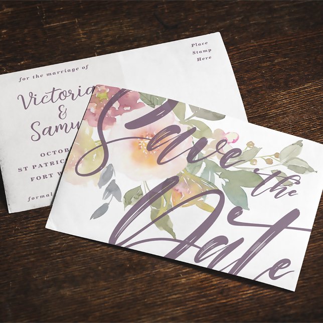 Enregistrer le Modèle de carte postale de l'annonc (Save the Date Announcement Postcard Template)