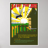 Enregistrer les abeilles - Poster de style Vintage