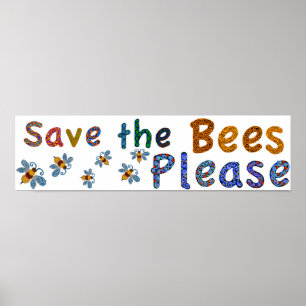 Enregistrer les abeilles S'il vous plaît poster en