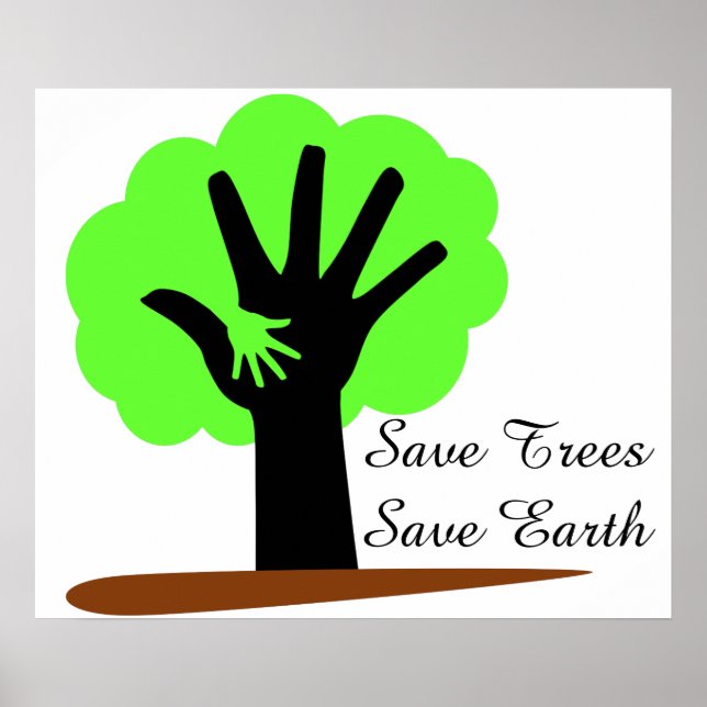 Enregistrer les arbres sauver la Terre Poster (Devant)