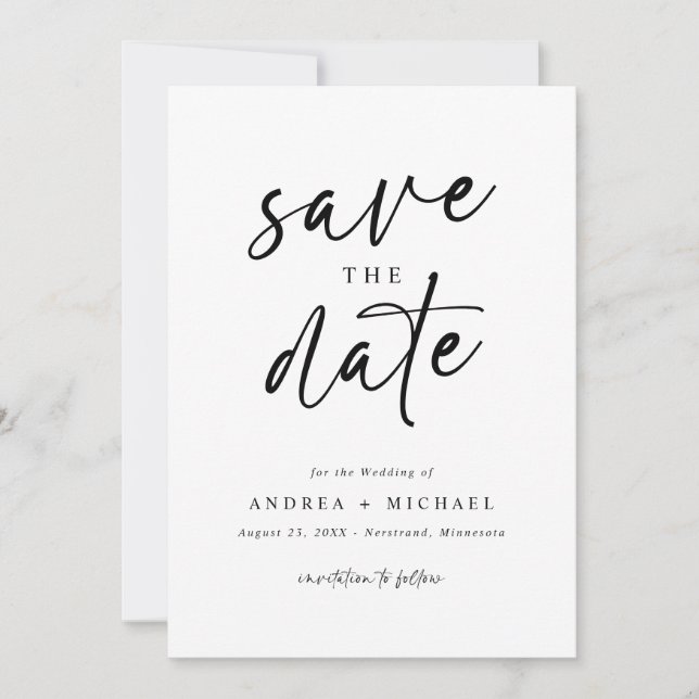 Enregistrer les cartes de dates Moderne Minimalist (Devant)