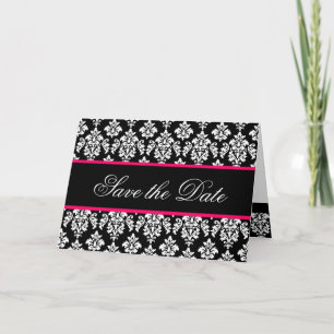 Enregistrer les cartes de dates Monogram Hot Pink 