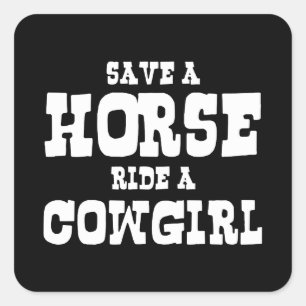 ENREGISTRER UN CHEVAL UN CARRÉ COWGIRL STICKER