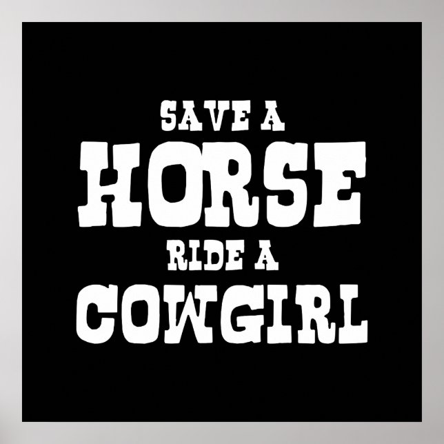 ENREGISTRER UN CHEVAL UN POSTER COWGIRL (Devant)