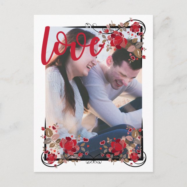 Enregistrez la Date Carte Postale Photo Boho Rose  (Devant)