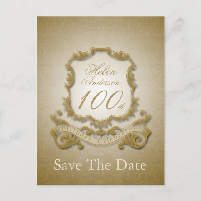 Enregistrez la date de la 100e anniversaire Carte  (Devant)