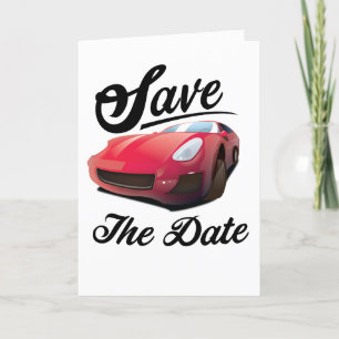 Enregistrez la date voiture de sport rouge